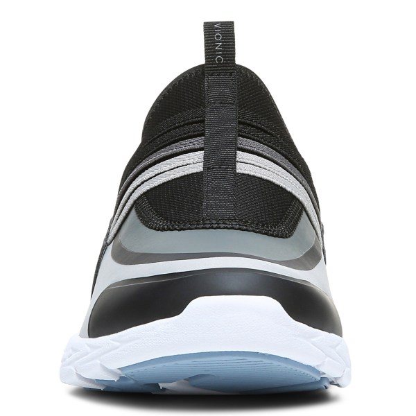 Vionic Trainers Ireland - Vayda Slip On Sneaker Black Grey - Womens Shoes Ireland | DJPAH-5176